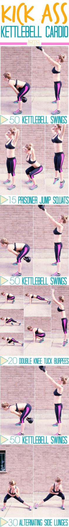Kick Ass Kettlebell Cardio Workout by Kama Fitness