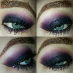 From /r/makeupaddiction: Obsessed with doing super dark looks lately. Latest is a dramatic, dark purple look with tons of blending (Sugarpill & elf)