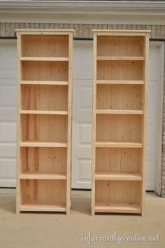 make your own wood bookshelves. So gong to do this eventually. I have 2 bookshelves over full now. Maybe make smaller ones for Jaces room now and make taller ones for my books afterward.