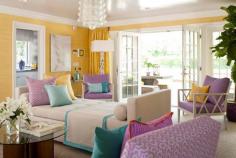 purple color scheme | Yellow turquoise purple living room color scheme