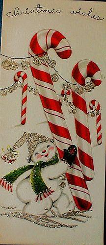 Pinner sd: snowman and candycanes, reminds me of a favorite Christmas decoration my mother put out every year!