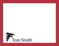 Atlanta Falcons, Personalized Flat Note Cards - Set of 10 (white A-2 envelopes included), Sports Fan Gift, Gift for Him, Gift for Dad by NestedExpressions, $20.00