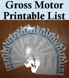 Free Gross Motor Printable List - 3Dinosaurs.com