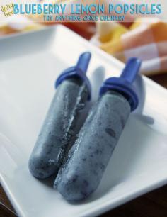 Blueberry Lemon Popsicles made dairy free with Silk's almond coconut blend! The perfect way to cool off this summer. #blueberrylemon #popsicles #dairyfree #sponsored