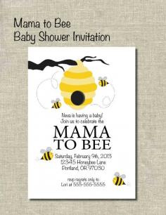 Love this baby shower theme.  Bee Baby Shower Invite by PrintablePartiesInc on Etsy, $12.00