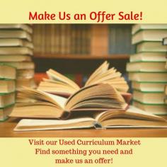 School is just around the corner! Are you ready? There's an awesome "MAKE US an OFFER" sale at Yellow House Book Rental. Get an 10% off any item in our store when you add it to your used curriculum order.