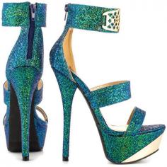 Women's Shoes:  Nadia - Teal Multi Met Qupid High Heels