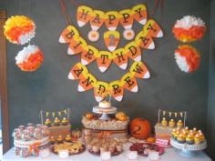 fall birthday party ideas | very cute candy corn/fall birthday | Party Ideas