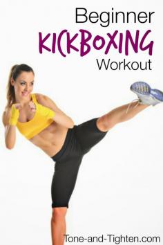 Beginner Kickboxing Workout on Tone-and-Tighten.com - a full 30 minute workout for those new to kickboxing. #fitness #workout #cardio