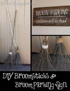 Definitely needs a hocus pocus twist!!!! DIY Halloween: DIY Make your own Witch Brooms and Halloween Signs: DIY Halloween Decor