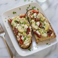 Mediterranean Veggie Hummus Tartine Recipe