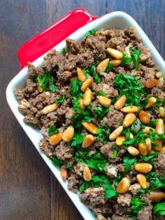 Lebanese Hushwee - Ground Beef with Cinnamon and Toasted Pine Nuts - The Lemon Bowl