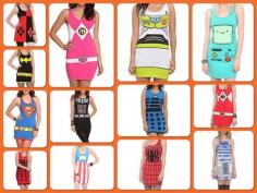 These Halloween Comic Costume Tank Dresses are great for groups of teen girls!