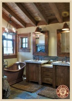 If i had all the money in the world one of the things I would do with it is build a barn and in the attic of that barn have a guest house with a bathroom just like this!  Totally agree.