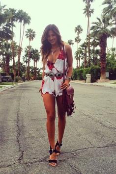 floral romper - my idea of getting dressed up! so cute!