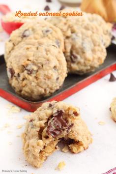 Melting chocolate, creamy peanut butter, flavorful shredded coconut, crunchy pecans and chewy oats - all combined in these irresistible chocolate chip oatmeal cookies.