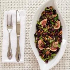 Mixed Green Farro Salad & fresh fig Recipe