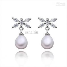 2013 Hot Sale Fashion Pearl Earrings Beautiful Girl's Prom Queen Essentials Free Shipping PLE009