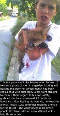 Animal Abuse ~ Luke is a beautiful compassionate teen boy for his act of bravery!