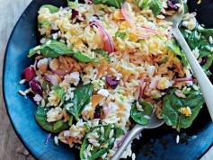 Spinach and Orzo Salad Recipe. Add Chickpeas for protein.
