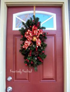 Christmas Holiday Winter Elegant Door Swag by KreativelyKrafted