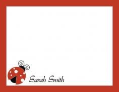 Personalized Ladybug Flat Note Cards - Set of 10 (white A-2 envelopes included) Perfect Gift by NestedExpressions, $20.00
