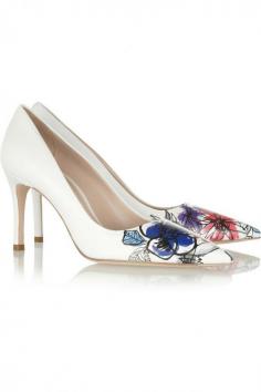 #MIU MIU Printed leather pumps