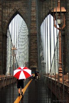 Rainy Day, Brooklyn Bridge, New York