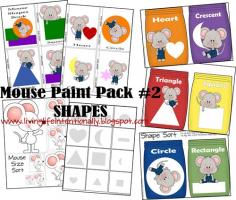 Free Mouse Paint Worksheets to teach toddlers and preschoolers about colors, shapes, counting, and more! #preschool