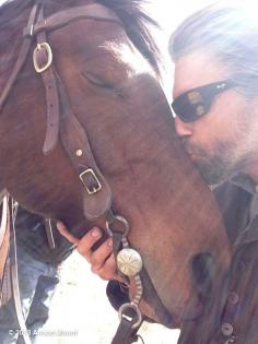 Anson posted this on Whosay - PIC: My favorite pic ever of me and Quigley ... I'm going out on a limb here and say Quigley is the horse he rides while filming Hell on Wheels.