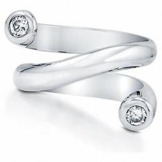 This unique fashion wrap ring is made of fine sterling silver, stamped with a 925 quality mark and rhodium plated. Features 2 AAA grade round cut bezel set cubic zirconia CZ (3mm). Stones total weight is 0.22 carat. Band measures 11mm in width(from top to bottom). Weighs 6 gram. This ring is nickel free and hypoallergenic. Complete the look with this round clear cubic zirconia cz 925 sterling silver fashion wrap ring - size 6.5 jewelry. Berricle jewelry style # r703-65.