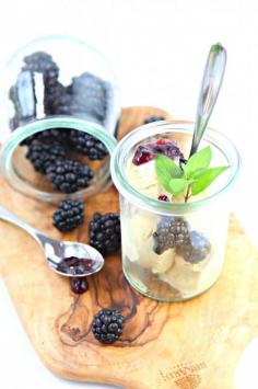 Sweet Corn Ice Cream with Blackberries