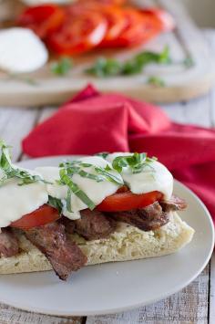 Open Face Caprese Steak Sandwich via @Deborah Harroun {Taste and Tell}