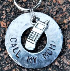 Pet ID Tag/Tags, Dog Tag, Dog Collar Tag, Personalized, Pet Charm, Keychain, Hand Stamped .... Call My Mom. $11.00, via Etsy.