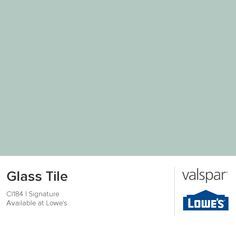 Valspar Glass Tile: Got this for one room and LOVED it SOOOOO much I wound up using it for most of interior. It is an amazing color. I can't find much it clashes with and depending on the light it looks more blue or more green, but it stays away from sage green or mint. It is somehow neutral enough and colorful enough. I LOVE it.