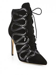 Alexandre Birman - Suede & Watersnake Ankle Boots | FW 2014 | cynthia reccord