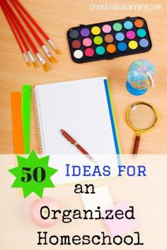 50 ideas for organizing your books, papers, curricula, supplies and the spaces you learn in.  Plus a great giveaway and and linky to more great Back to School Ideas.