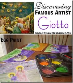Homeschool Art Lesson - Discovering Famous Artists Giotto #medievaltimes #historyisfun #homeschooling #art