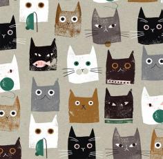 Rubber stamp cat gang by Clare Owen