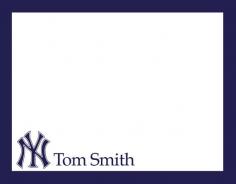 New York Yankees, Baseball, Personalized Flat Note Cards - Set of 10 (white A-2 envelopes included), Sports Fan, Gift for Him, Gift for Dad by NestedExpressions, $20.00