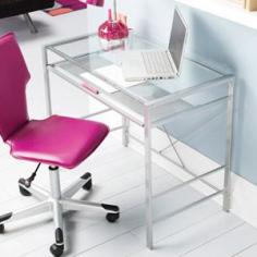 Mainstays Glass-Top Desk, Multiple Colors