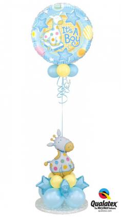 Adorable #giraffe balloon delivery for a baby boy.