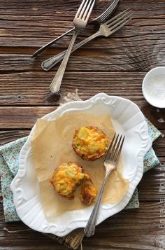 Mini Potato Frittatas with Cheddar and Scallion Recipe #breakfast #brunch #eggs