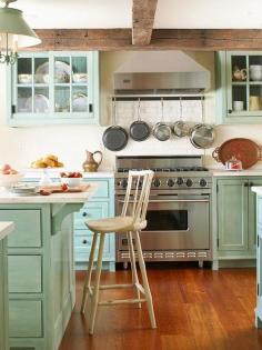 Pastel and Rustic Kitchen