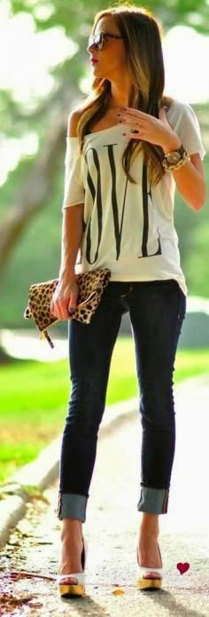 Perfect street style with one shoulder shirt