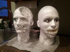 zombies using foam mannequins and a link to a great skull tutorial