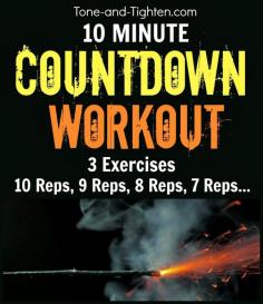 Short on time today? Killer 10-minute at-home workout from Tone-and-Tighten.com! #workout #quickworkout