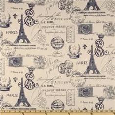 Premier Prints French Stamp Sunshine/Navy/Natural Item Number: UO-855 Our Price: $7.48 per Yard