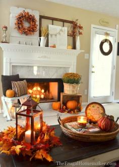 The Frugal Homemaker: 31 Days of Fall Inspiration - Fall mantel