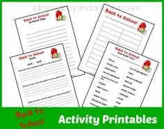 FREE Back to school printables! It includes a scavenger hunt!